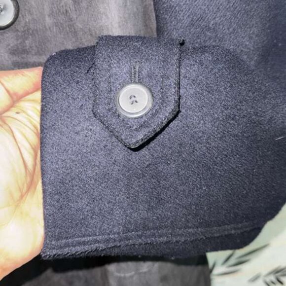 L/XL🔥LANVIN Men Shearling Leather Tall Coat Jacket ITALY Overcoat - Picture 7 of 9